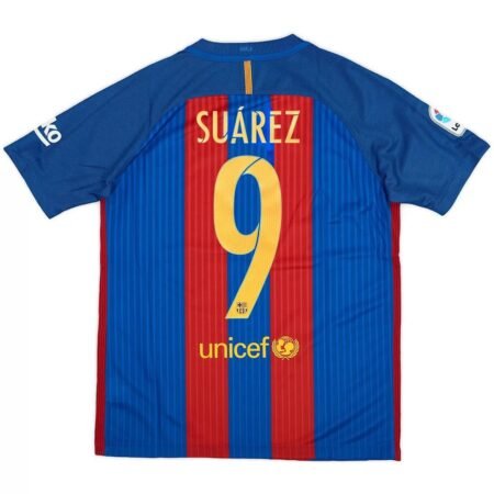 Suarez 9 - 2016/17 FC Barcelona Home - Retro (Authentic)