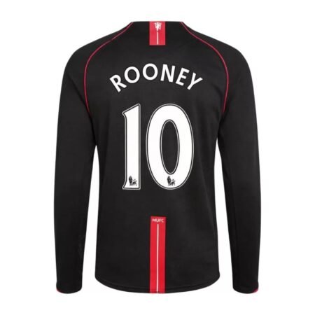 Rooney 10 - 2007/08 Manchester United Away Full sleeves jersey - Retro (Authentic)